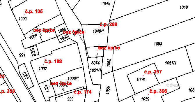 Tupesy 120356058 na parcele st. 6074 v KÚ Tupesy na Moravě, Katastrální mapa