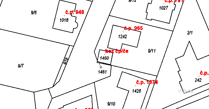 Líbeznice 120385058 na parcele st. 1460 v KÚ Líbeznice, Katastrální mapa