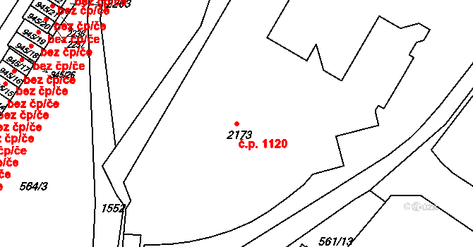 Prachatice II 1120, Prachatice na parcele st. 2173 v KÚ Prachatice, Katastrální mapa