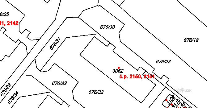 Dvůr Králové nad Labem 2150,2151 na parcele st. 3062 v KÚ Dvůr Králové nad Labem, Katastrální mapa