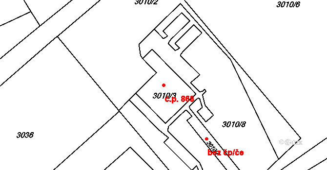 Lazy 868, Orlová na parcele st. 3010/3 v KÚ Lazy u Orlové, Katastrální mapa