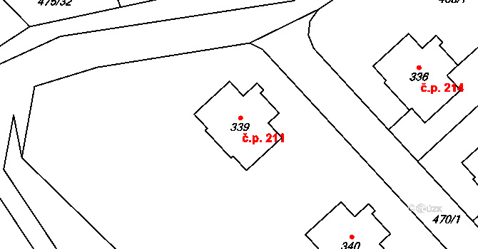 Žďár nad Metují 211 na parcele st. 339 v KÚ Žďár nad Metují, Katastrální mapa