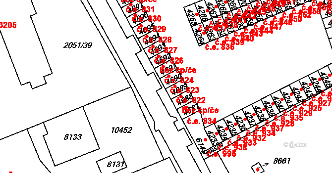 Hodonín 823 na parcele st. 4690 v KÚ Hodonín, Katastrální mapa