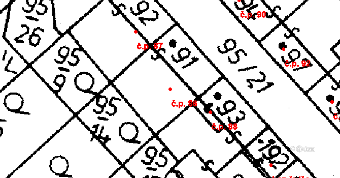 Heřmaň 86 na parcele st. 91 v KÚ Heřmaň, Katastrální mapa