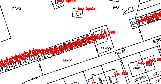 Třebíč 38385058 na parcele st. 2760/6 v KÚ Třebíč, Katastrální mapa