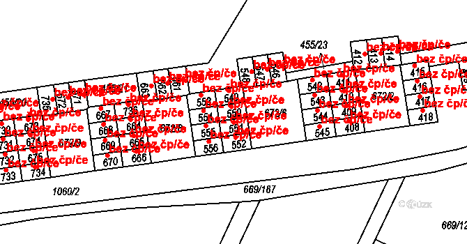 Chlumčany 39994058 na parcele st. 551 v KÚ Chlumčany u Přeštic, Katastrální mapa