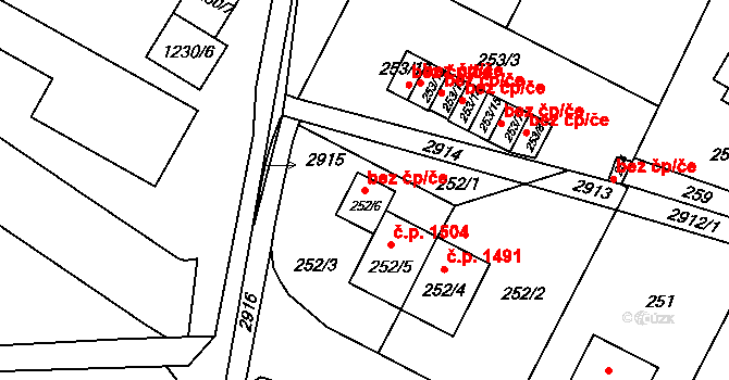 Praha 43152058 na parcele st. 252/6 v KÚ Braník, Katastrální mapa