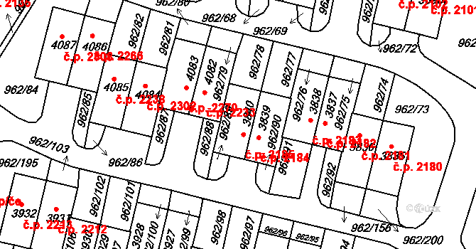 Budějovické Předměstí 2185, Písek na parcele st. 3840 v KÚ Písek, Katastrální mapa