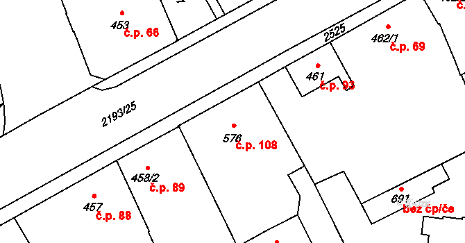 Beroun-Závodí 108, Beroun na parcele st. 576 v KÚ Beroun, Katastrální mapa