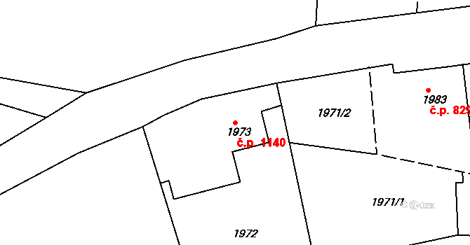 Vejprty 1140 na parcele st. 1973 v KÚ Vejprty, Katastrální mapa