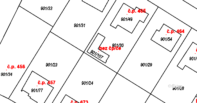 Dolní Benešov 104182059 na parcele st. 901/107 v KÚ Dolní Benešov, Katastrální mapa