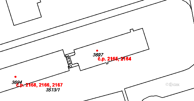 Kročehlavy 2164,2165, Kladno na parcele st. 3697 v KÚ Kročehlavy, Katastrální mapa