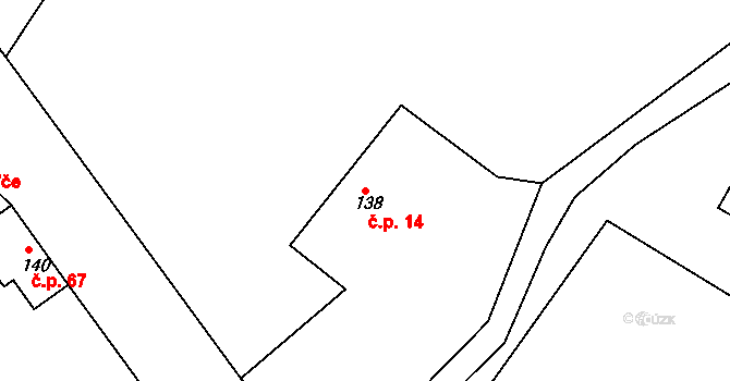 Kamenice 14, Zákupy na parcele st. 138 v KÚ Kamenice u Zákup, Katastrální mapa