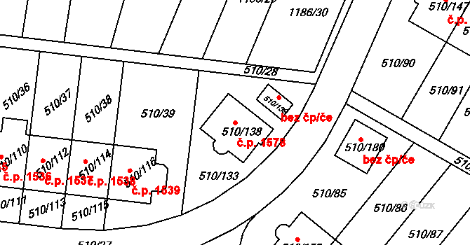 Hostivice 1578 na parcele st. 510/138 v KÚ Hostivice, Katastrální mapa