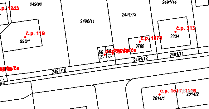 Choceň 39435059 na parcele st. 2876 v KÚ Choceň, Katastrální mapa