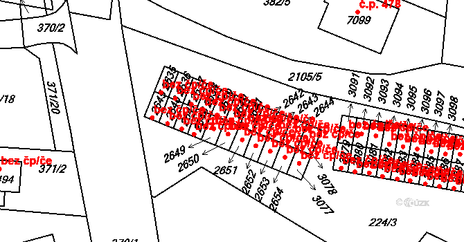 Písek 42159059 na parcele st. 2640 v KÚ Písek, Katastrální mapa