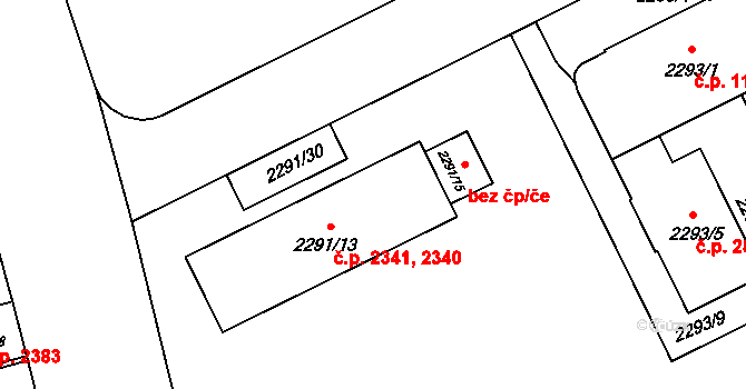 Předměstí 2340,2341, Opava na parcele st. 2291/13 v KÚ Opava-Předměstí, Katastrální mapa