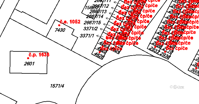 Písek 46227059 na parcele st. 4626 v KÚ Písek, Katastrální mapa
