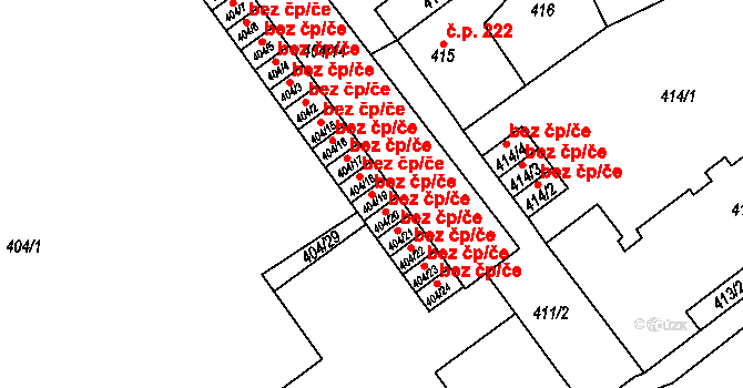 Kutná Hora 49346059 na parcele st. 404/19 v KÚ Sedlec u Kutné Hory, Katastrální mapa