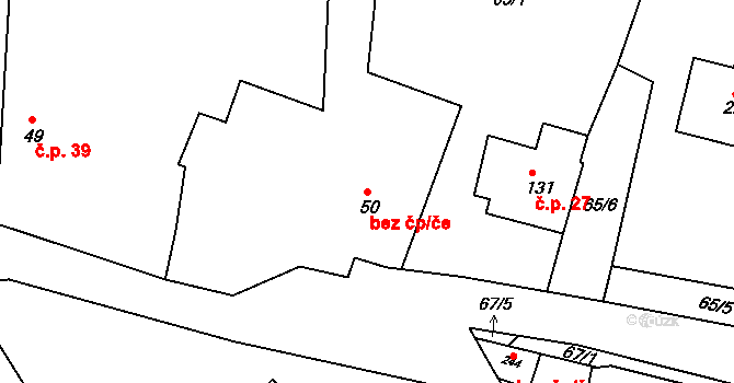 Petroupim 50126059 na parcele st. 50 v KÚ Petroupim, Katastrální mapa
