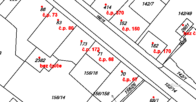 Lobeček 68, Kralupy nad Vltavou na parcele st. 71 v KÚ Lobeček, Katastrální mapa