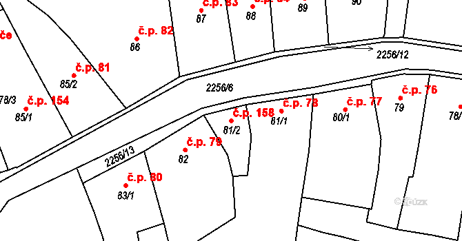 Sušice I 158, Sušice na parcele st. 81/2 v KÚ Sušice nad Otavou, Katastrální mapa