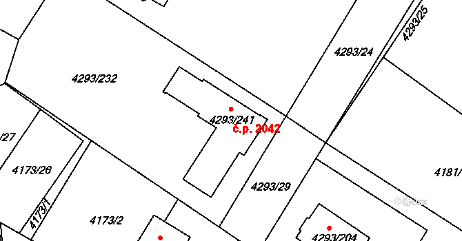 Hlučín 2042 na parcele st. 4293/241 v KÚ Hlučín, Katastrální mapa