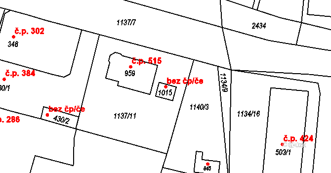 Dašice 83997059 na parcele st. 1015 v KÚ Dašice, Katastrální mapa