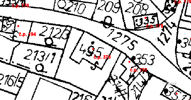 Jablonné v Podještědí 376 na parcele st. 495 v KÚ Jablonné v Podještědí, Katastrální mapa