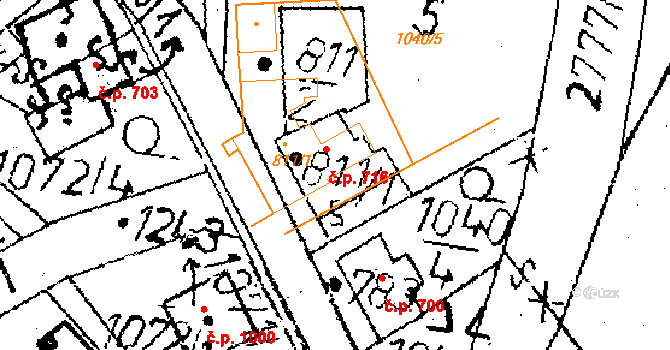 Kamenický Šenov 716 na parcele st. 811/1 v KÚ Kamenický Šenov, Katastrální mapa