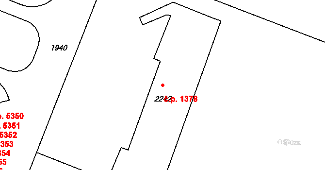 Kadaň 1378 na parcele st. 2242 v KÚ Kadaň, Katastrální mapa