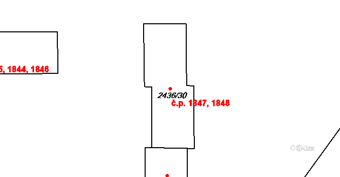 Sokolov 1847,1848 na parcele st. 2436/30 v KÚ Sokolov, Katastrální mapa