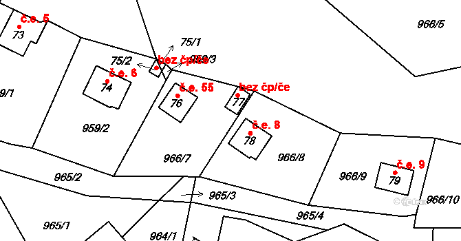 Líchovy 8, Dublovice na parcele st. 78 v KÚ Líchovy, Katastrální mapa