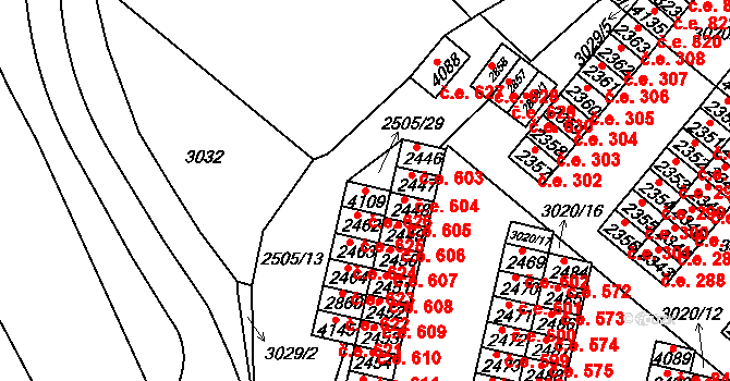 Kyjov 626 na parcele st. 4109 v KÚ Kyjov, Katastrální mapa