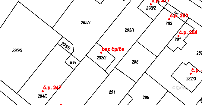 Křelov-Břuchotín 41641060 na parcele st. 292/2 v KÚ Křelov, Katastrální mapa