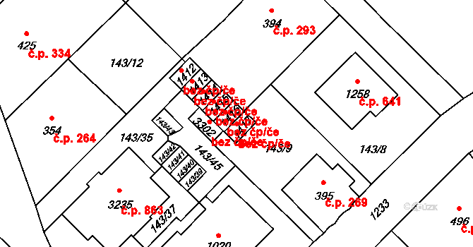 Mariánské Lázně 44650060 na parcele st. 1417 v KÚ Úšovice, Katastrální mapa
