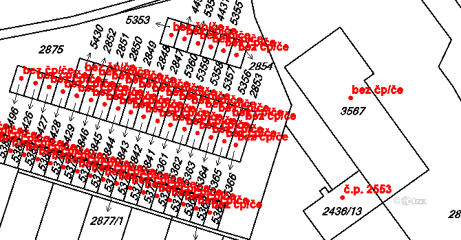 Písek 46235060 na parcele st. 5356 v KÚ Písek, Katastrální mapa