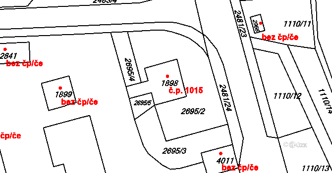 Humpolec 1015 na parcele st. 1898 v KÚ Humpolec, Katastrální mapa