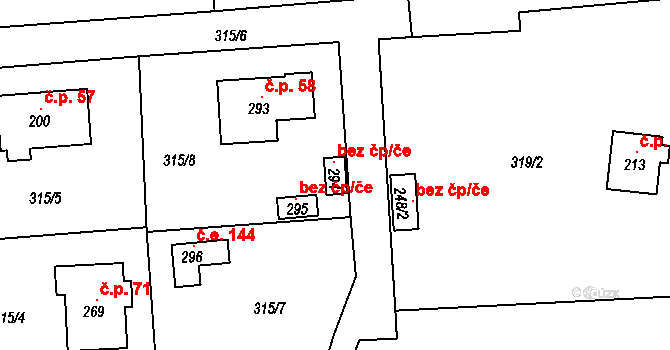 Skuhrov 121292061 na parcele st. 294 v KÚ Skuhrov pod Brdy, Katastrální mapa