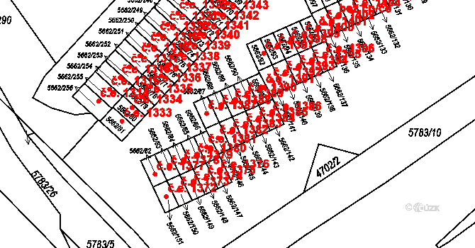 Jihlava 1384 na parcele st. 5662/144 v KÚ Jihlava, Katastrální mapa