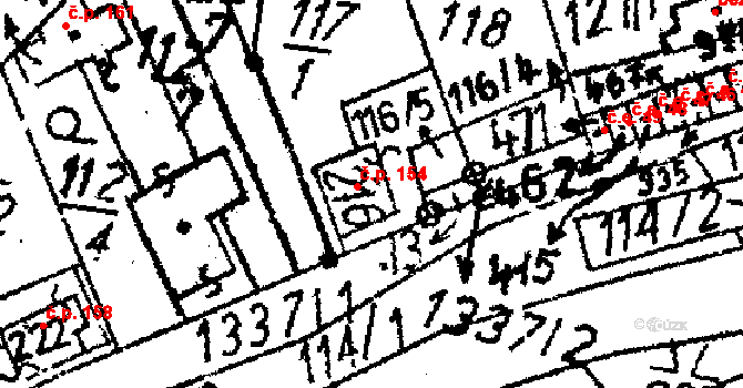 Markvartice 154, Jablonné v Podještědí na parcele st. 216 v KÚ Markvartice v Podještědí, Katastrální mapa