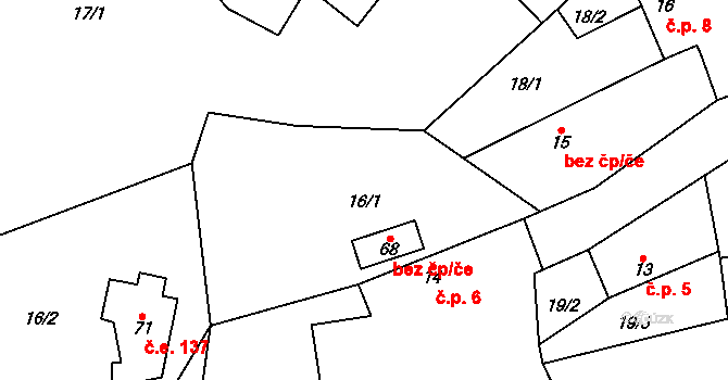 Hodyně 137, Skuhrov na parcele st. 71 v KÚ Hodyně u Skuhrova, Katastrální mapa