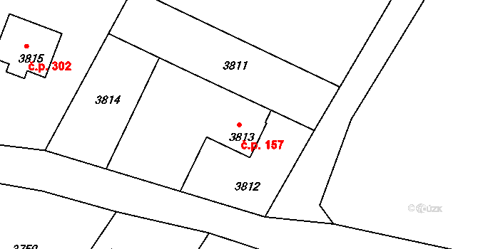 Třanovice 157 na parcele st. 3813 v KÚ Třanovice, Katastrální mapa
