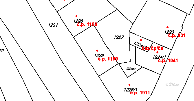 Děčín IV-Podmokly 1169, Děčín na parcele st. 1226 v KÚ Podmokly, Katastrální mapa