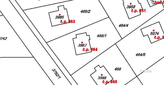 Žamberk 864 na parcele st. 3987 v KÚ Žamberk, Katastrální mapa