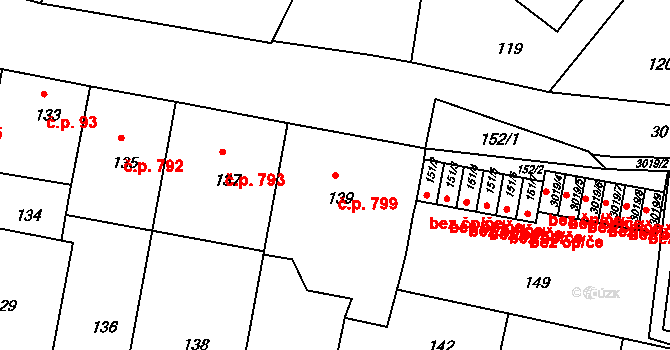 Nusle 799, Praha na parcele st. 139 v KÚ Nusle, Katastrální mapa