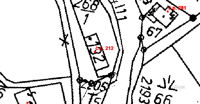 Žibřidice 212, Křižany na parcele st. 132 v KÚ Žibřidice, Katastrální mapa