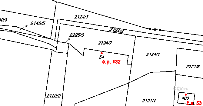 Pecerady 132, Týnec nad Sázavou na parcele st. 54 v KÚ Pecerady, Katastrální mapa