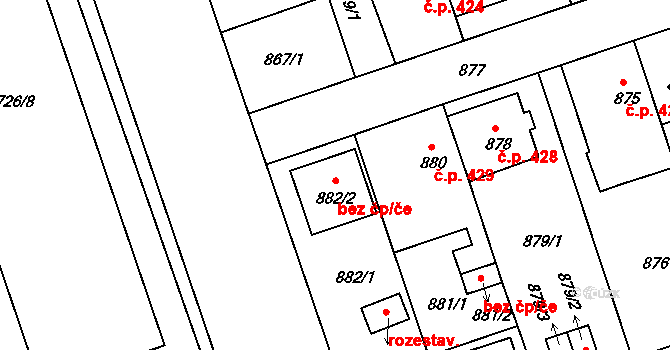 České Budějovice 2 1377, České Budějovice na parcele st. 882/2 v KÚ České Budějovice 2, Katastrální mapa