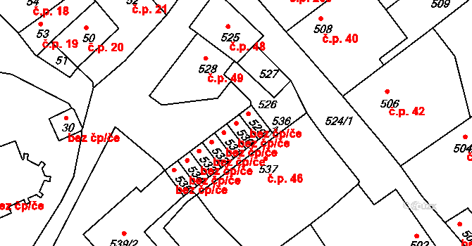 Uhlířské Janovice 38279061 na parcele st. 530 v KÚ Uhlířské Janovice, Katastrální mapa